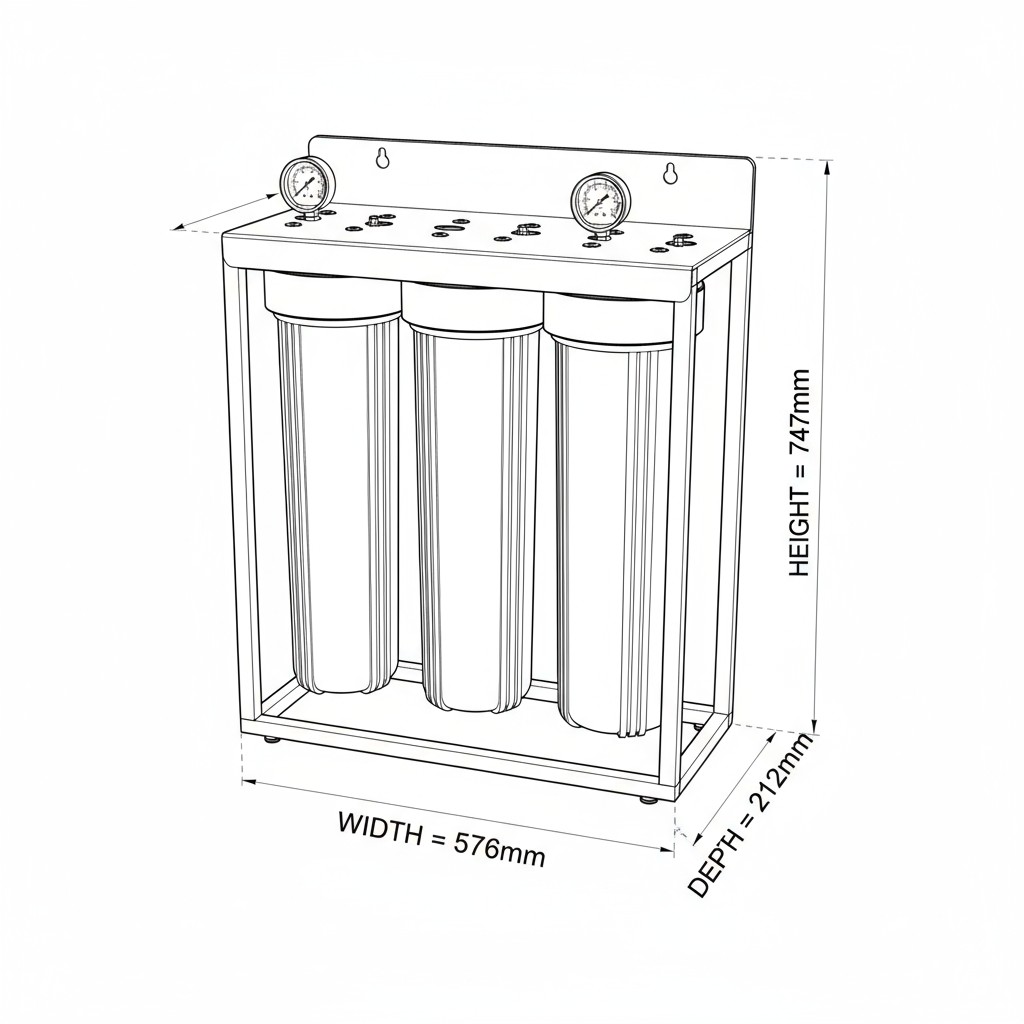 HFS TRIPLE RAINWATER SYSTEMS + 20"x 4.5"+ UV LIGHT NANO SILVER - Image 8